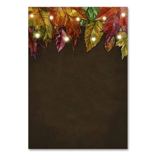 Automne Rustique Feuilles Réception + Cartes d'Hôt (Dos)