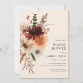 Automne Rustique Floral Bridal Invitation à la dou (Devant)