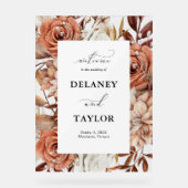 Automne Rustique Floral Mariage encadré Bienvenue (Recto)