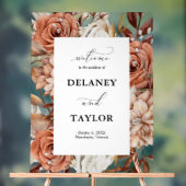 Automne Rustique Floral Mariage encadré Bienvenue (Neutre)