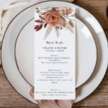 Automne Rustique Floral Mariage Haut Menu<br><div class="desc">Ce magnifique design floral présente des fleurs d'aquarelle. Ajoutez vos informations à l'aide du formulaire modèle. La fonction Personnaliser supplémentaire permet d'accéder au menu d'édition avancé où vous pouvez modifier la police,  les couleurs et la disposition du texte.</div>