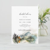 automne rustique hiver forêt nuptiale invitation (Debout devant)