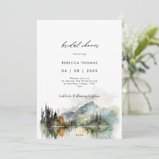 automne rustique hiver forêt nuptiale invitation (Debout devant)