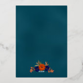 Automne rustique Orange Bleu marine Faire-part de (Verso)