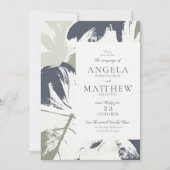 Automne Sage Marine Floral Invitation Abstraite (Devant)