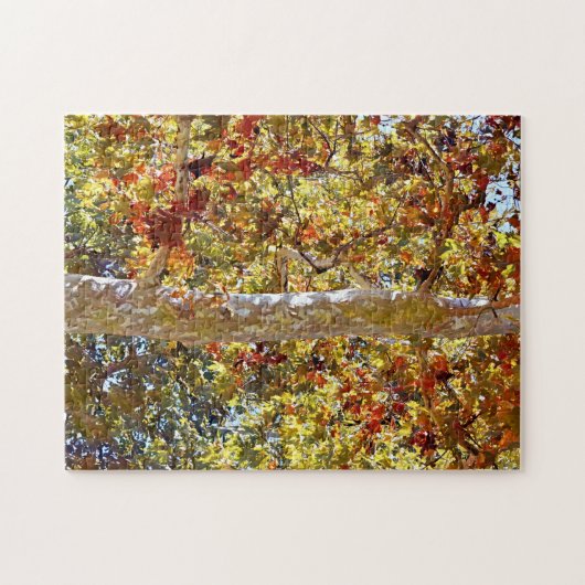 Automne Saison Automne Sycamore Tree Art Puzzle (Horizontal)