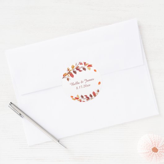 Automne Stickers Mariage Feuilles Automne (Enveloppe)