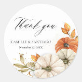 Automne Stickers Merci Rustique Mariage (Devant)