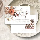 Automne Terracotta Florals QR Code Mariage RSVP