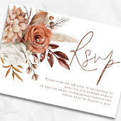 Automne Terracotta Florals QR Code Mariage RSVP