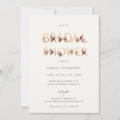 Automne Terre-Tone Floral Bridal Douche Invitation (Devant)