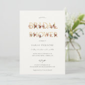 Automne Terre-Tone Floral Bridal Douche Invitation (Debout devant)