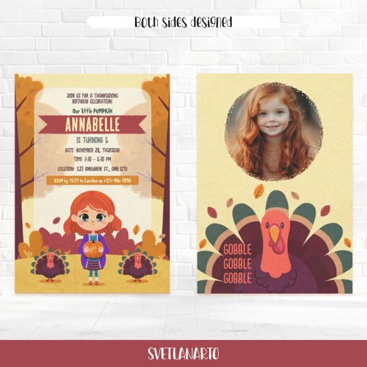 Automne Thanksgiving Anniversaire Photo Invitation