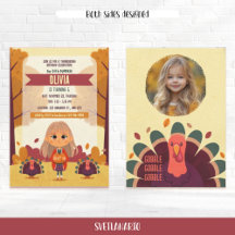 Automne Thanksgiving Anniversaire Photo Invitation