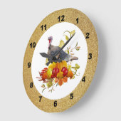 Automne / Thanksgiving Turquie Citrouille Horloge (Angle)