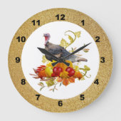 Automne / Thanksgiving Turquie Citrouille Horloge (Recto)