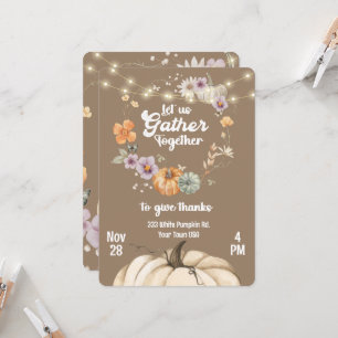Automne thème rustique Thanksgiving invitation