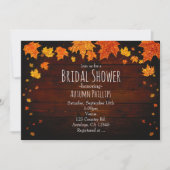 Automne Tirer Glittery Feuilles Invitations rustiq (Devant)