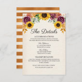 Automne Tournesol Mariage Détails Carte de boîtier (Devant / Derrière)