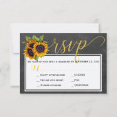 Automne tournesol rustique mariage script rsvp (Devant)
