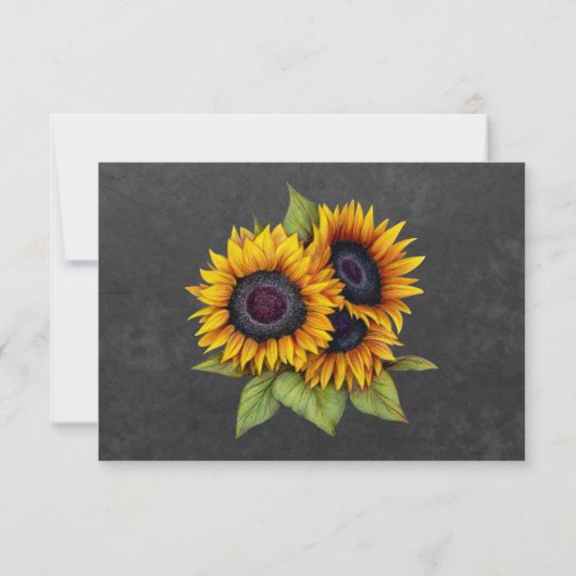 Automne tournesol rustique mariage script rsvp (Dos)