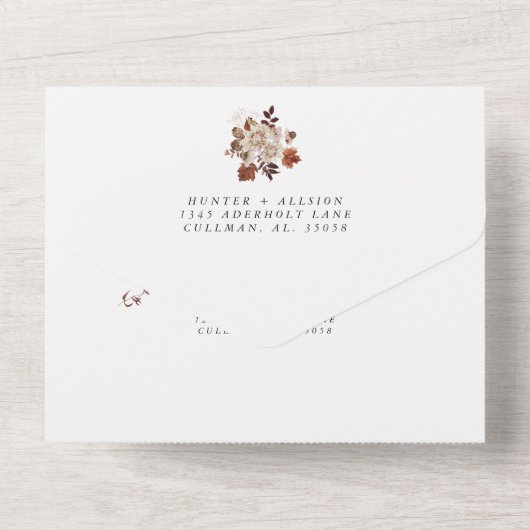 Automne Tout En Un Faire-part de mariage (Verso)