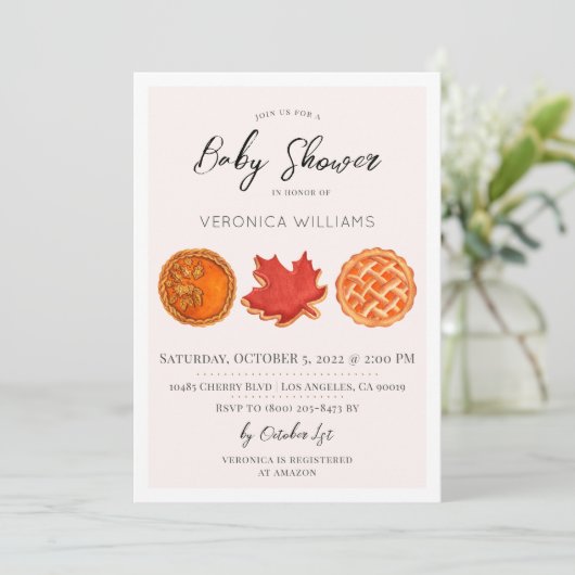 Automne Traitements Baby shower Invitation (Debout devant)