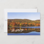 Automne Trees Lac Mariage campagnard RSVP Cartes (Dos)