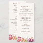 Automne Tropical Floral Programme de mariage Abstr (Devant / Derrière)