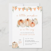 Automne Un Baby shower Invitation un peu Citrouill (Devant)