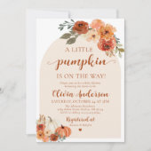 Automne Un Petit Baby shower Citrouille Invitation (Devant)