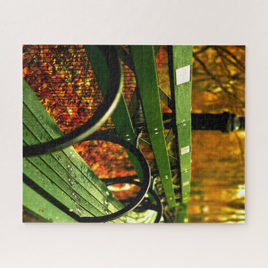 Automne - Un siège à Central Park. Jigsaw Puzzle (Horizontal)