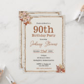 Automne vintage Automne 90e carte de fête d'annive (Devant/Arrière en situation)