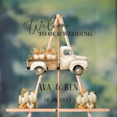 Automne Vintage Camion Citrouilles Mariage Affiche (Neutre)