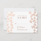 Automne Whimsical Feuille Mariage en cuivre carte (Devant)