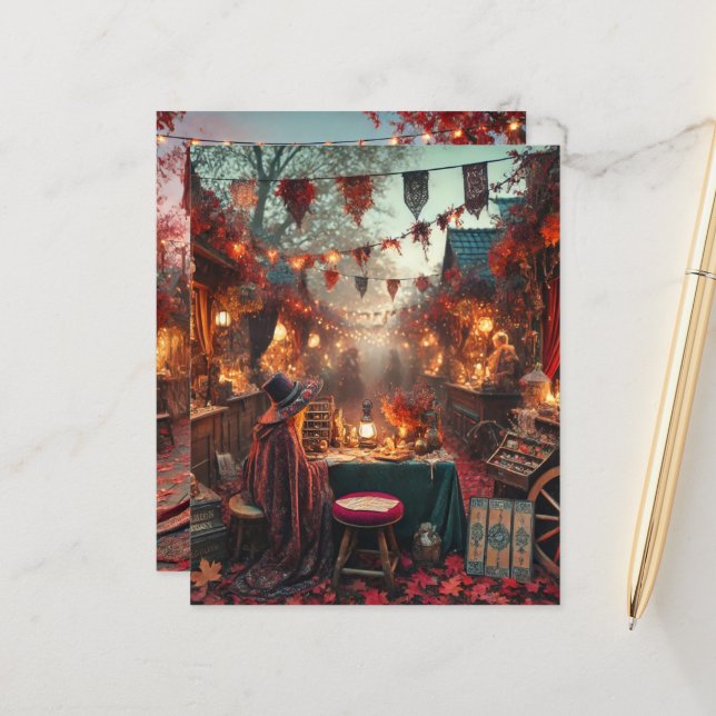 Automne Whimsigoth Magique Marché papier à papier (Devant/Arrière en situation)