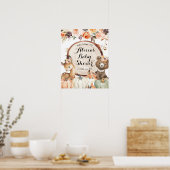 Automne Woodland fille Baby shower Affiche de bien (Cuisine)