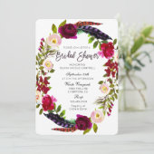 Automne Wreath Floral Bridal Show Invitation (Debout devant)