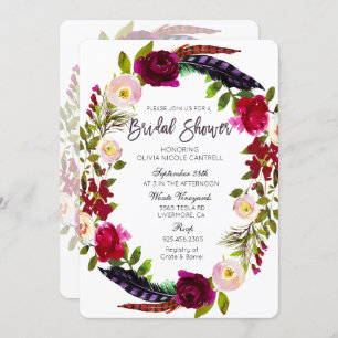 Automne Wreath Floral Bridal Show Invitation