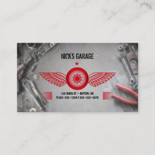 Automobiel Gereedschap Fietsreparatie Garage Logo Visitekaartje