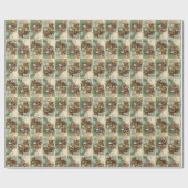 Automobiel Kerstmis Cadeaupapier (Vlak)