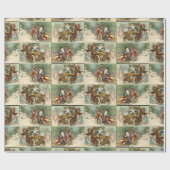 Automobiel Kerstmis Cadeaupapier (Vlak)