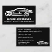 Automobielstuurprogramma voor Black Car Logo Visitekaartje (Voorkant / Achterkant)