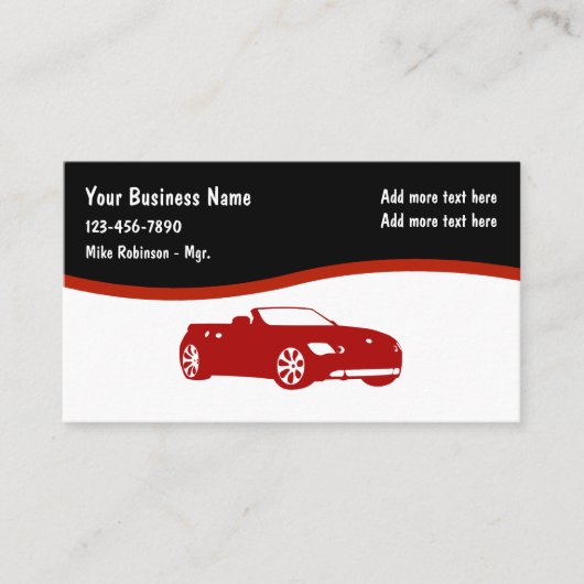 Automobile Moderne Cartes de visite simples (Devant)