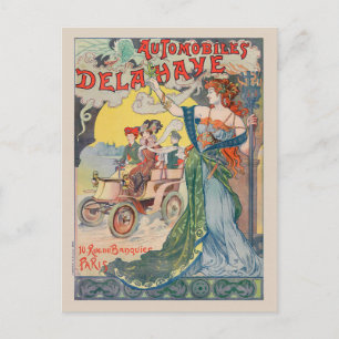 Automobiles Delahaye France Vintage Poster 1898 Briefkaart