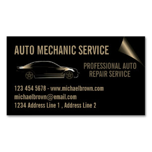 Automonteur Automotive Reparatie goud Magnetisch Visitekaartje