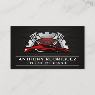 automonteur   Red Sports Exotic Car Logo Visitekaartje