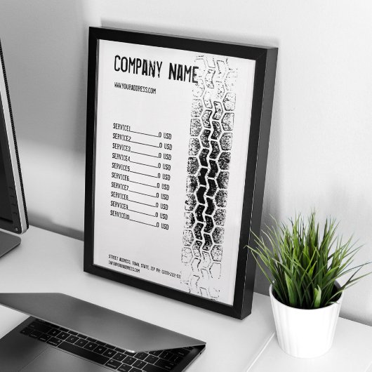 Automotive Business Flyer met bandenspoorontwerp