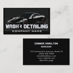 Automotive Car Wash & Auto Detailing Modern Zwart Visitekaartje