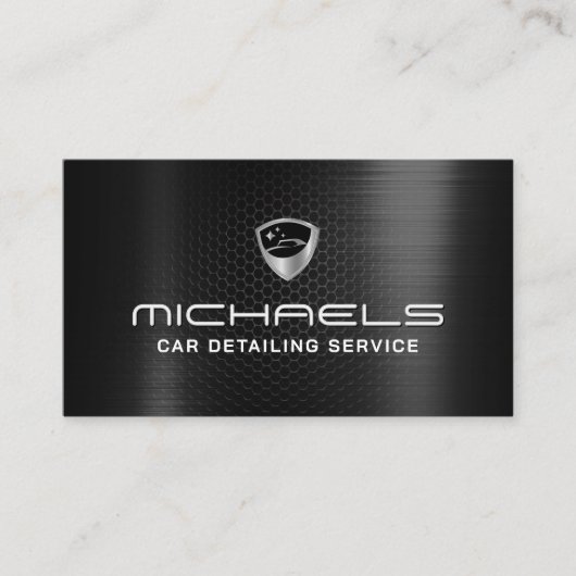 Automotive logo faux carbon texture Business Card Visitekaartje (Voorkant)